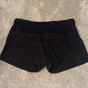 Black lululemon speed shorts 4”